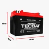 Medidas - Batería Tecbat M-YTX9-BS libre de mantenimiento y lista para instalar.